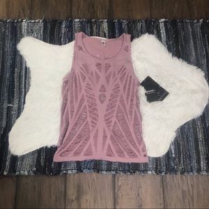 90 Degree by Reflex Mauve Textured Tank Shredded